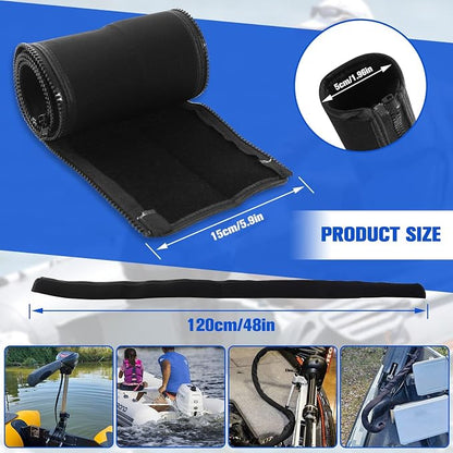 48inch Neoprene Trolling Motor Cable Sleeve 2'' Dia Cable Organizer | Protect & - Image 5
