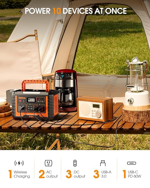 EBL Portable Power Station 1000W, Camping Solar Generator 270000mAh - Image 2