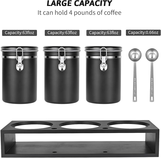 Yangbaga 3x63OZ Sugar Coffee Canisters - Image 3