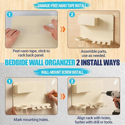 Floating Bedside Wall Shelf, Metal Bedside Wall Organizer - Image 6
