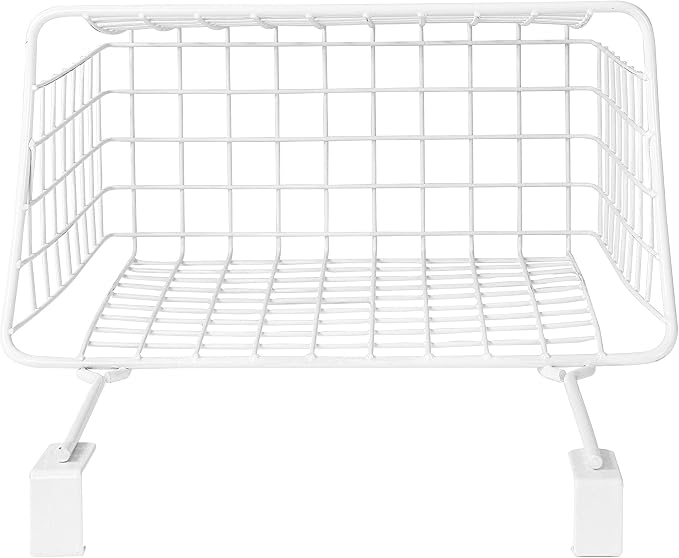 Spectrum Large Over Cabinet Door Organizer White Wire Storage Basket - Image 6