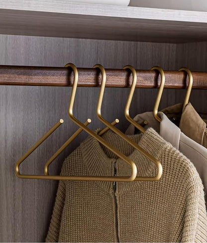 Premium Matte Gold Aluminum Coat Hangers 10 Piece Set, 16.5” Extra Smooth & by WONQEXZ