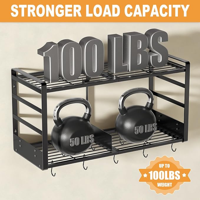 31 Inch Pot Rack Wall Mounted, 2-Tier Pots and Pans Organizer - Image 6
