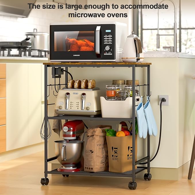 ThreeHio Rolling Kitchen Microwave Cart - Image 5