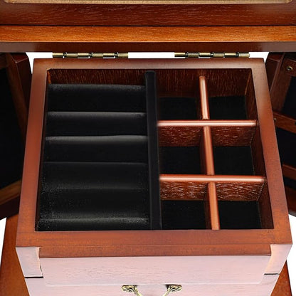 4-Drawer Wooden Jewelry Box, Wood Jewelry Organizer - Image 7