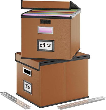 File Organizer Box with Lids, Collapsible File Folder Organizer | File Box with by Huolewa