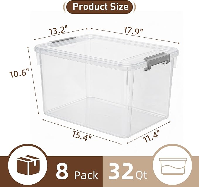 Citylife 32 QT Plastic Storage Bins - Image 2