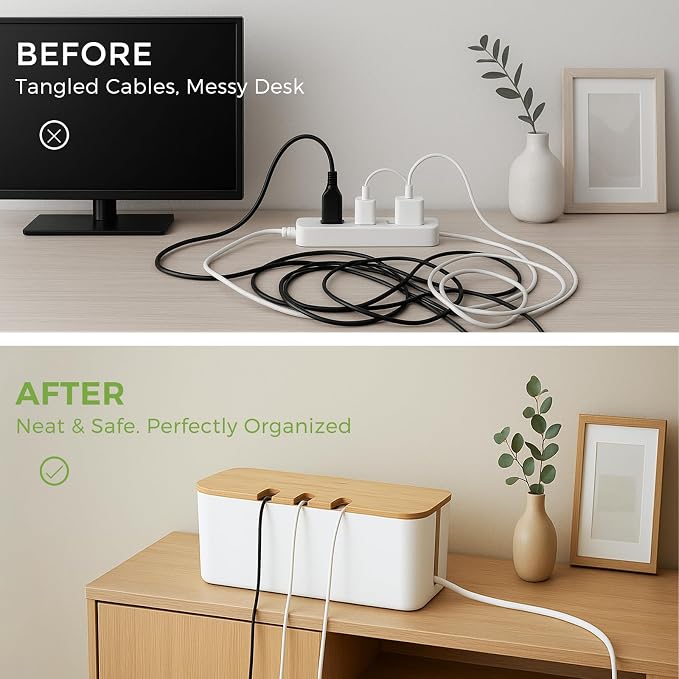 Cable Management Box, Cord Cable Organizer Box - Image 5