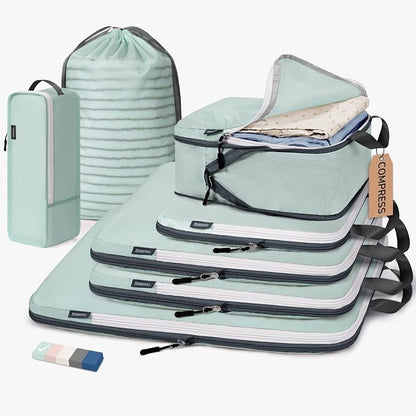 CherryNow Compression Packing Cubes, 7 Set Packing Cubes by CherryNow