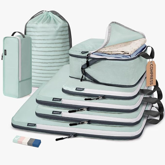 CherryNow Compression Packing Cubes, 7 Set Packing Cubes by CherryNow