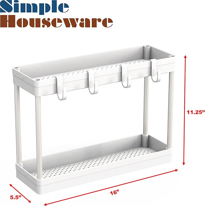 Simple Houseware 2-Tier Under Sink Organizer Storage Tray - Image 5