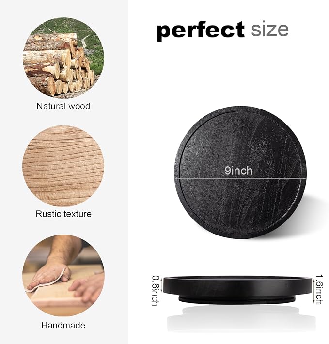 Wood Lazy Susan Organizer Kitchen Turntable - Image 3