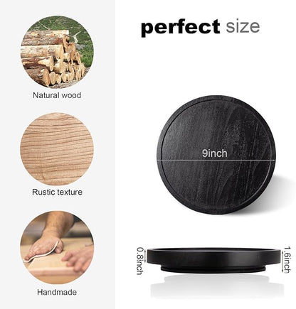 Wood Lazy Susan Organizer Kitchen Turntable - Image 3