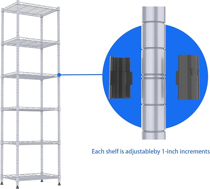 REGILLER 6 Wire Shelving Steel Storage Rack Adjustable Unit Shelves - Image 8