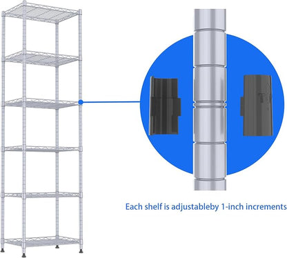 REGILLER 6 Wire Shelving Steel Storage Rack Adjustable Unit Shelves - Image 8