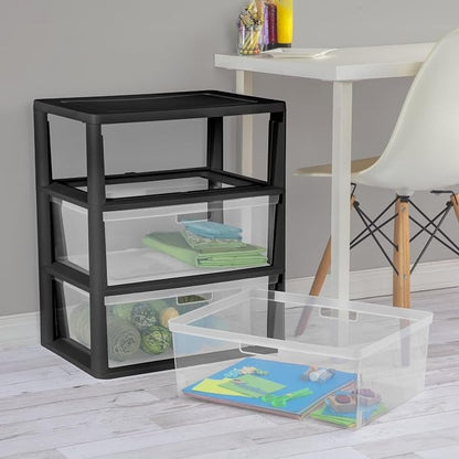 Wide 3 Drawer Tower Plastic Storage Organizer - Image 8
