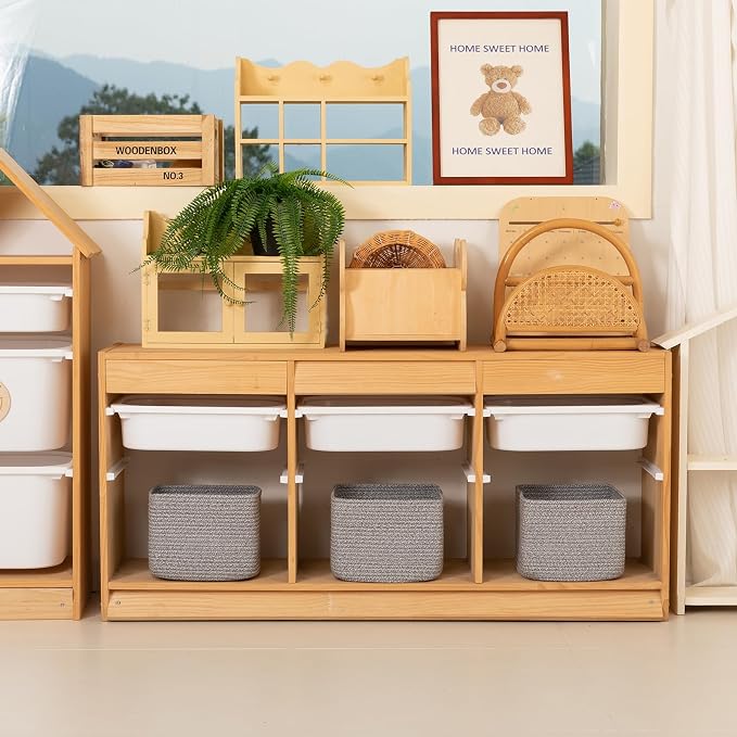 OIAHOMY 9”x9”x7” Storage Cubes, Cotton Rope Woven Baskets - Image 3