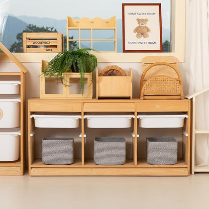 OIAHOMY 9”x9”x7” Storage Cubes, Cotton Rope Woven Baskets - Image 3