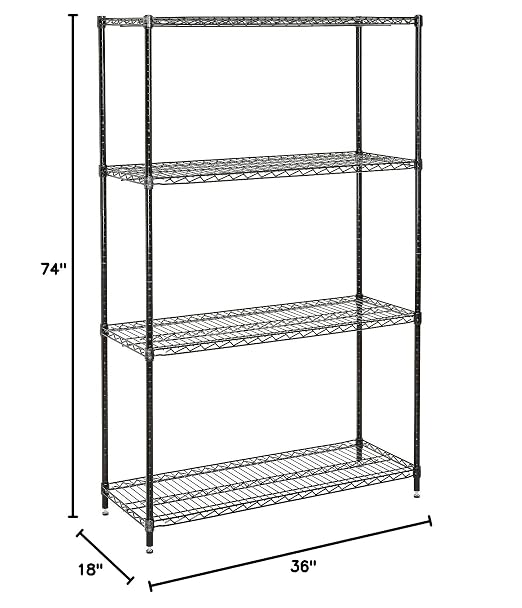 Nexel Economy Adjustable Wire Shelving Unit, 4 Tier, NSF Listed Commercial - Image 2