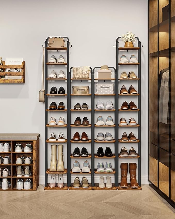 Hzuaneri 10 Tiers Vertical Shoe Rack, Narrow Shoe Tower, Tall Shoes Shelf - Image 8