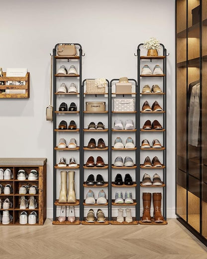 Hzuaneri 10 Tiers Vertical Shoe Rack, Narrow Shoe Tower, Tall Shoes Shelf - Image 8