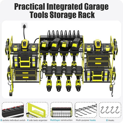 CCCEI Green Power Tool Organizer Wall Mount, Large Tools and Battery Storage - Image 5