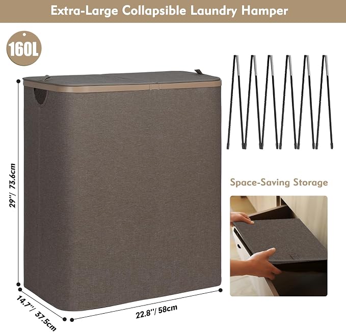 DOKEHOM 160L Extra Large Laundry Hamper - Image 3