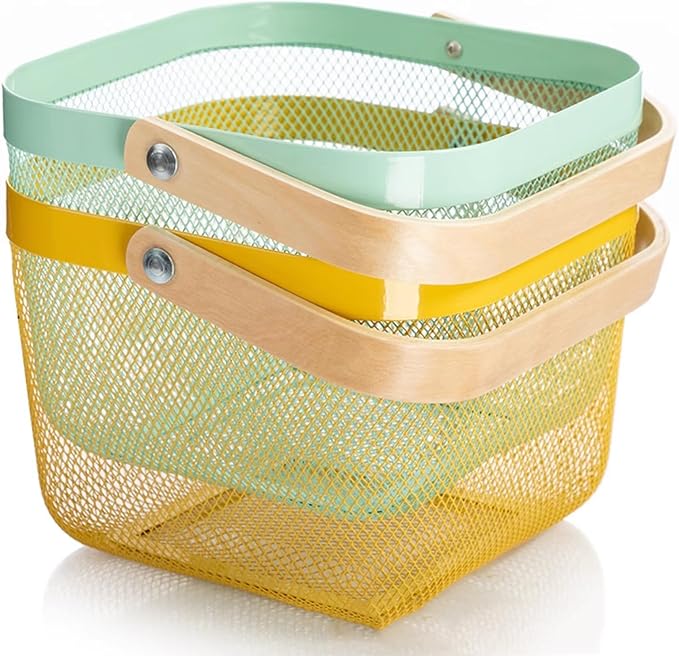 AJIODA Metal Mesh Steel Basket, Storage Organizer Basket Multi-functional - Image 6