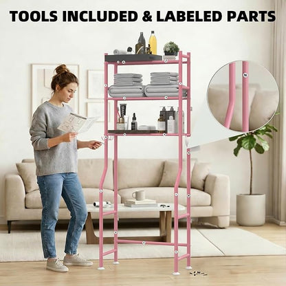 GloTika 3-Tier Over Toilet Storage, 150lb Capacity, Carbon Steel, Freestanding - Image 9