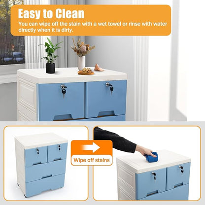 Plastic Storage Drawers with 6 Drawers, Closet Drawers Dresser Organizer Unit - Image 6