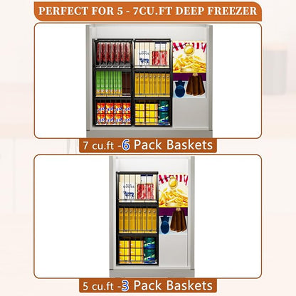 Large Freezer Organizer Bins, Upgrade Quick Expand/Collapse Feature, - Image 5