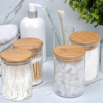 4 Pack Glass Qtip Holder Dispenser Set - Image 4