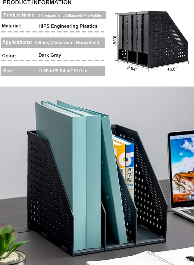 Leven Collapsible Magazine File Holder/Desk Organizer - Image 2