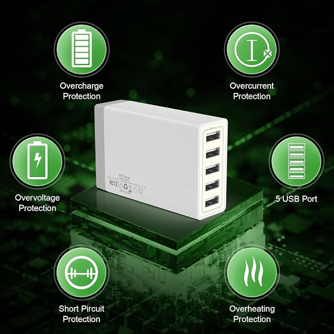 USB Wall Charger, Desktop USB Charging Station - Image 3