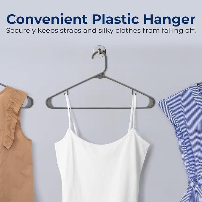 SereneLife 200 Pack Plastic Hangers, Space-Saving Closet Organizers, Durable - Image 6