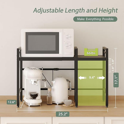 2 Tier Expandable Microwave Stand countertop, Microwave Oven Rack | microwave - Image 3
