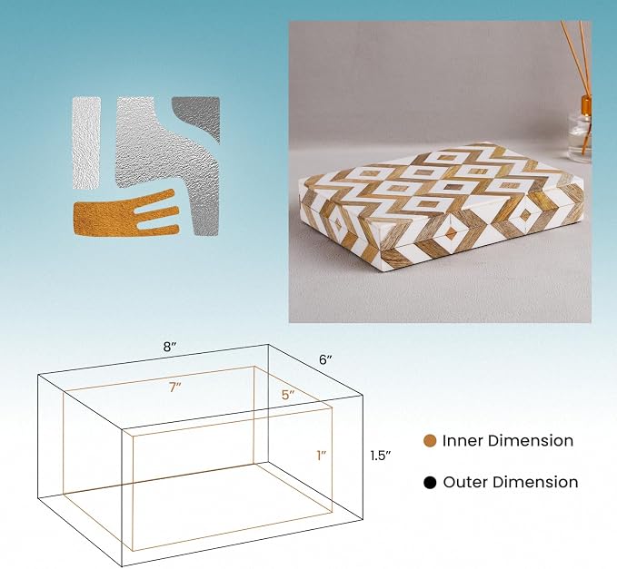 Handicrafts Home White Decorative Storage Box - Image 3