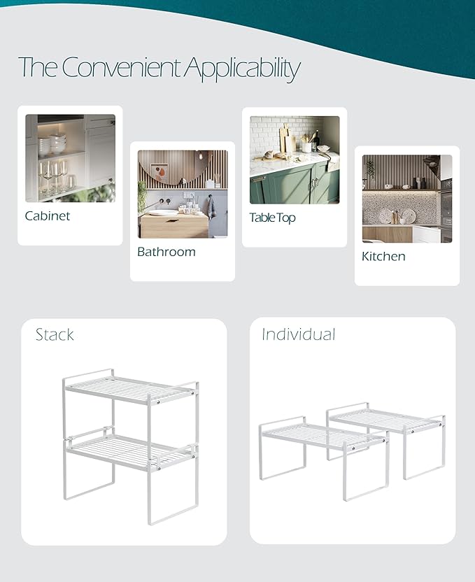 Shantton Cabinet Shelf Organizer, Pantry Shelf Rack - Image 4