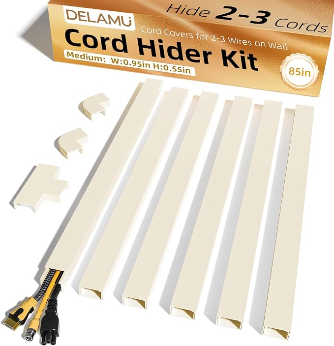 Delamu Beige Cord Hider, 85in Cord Covers by DELAMU