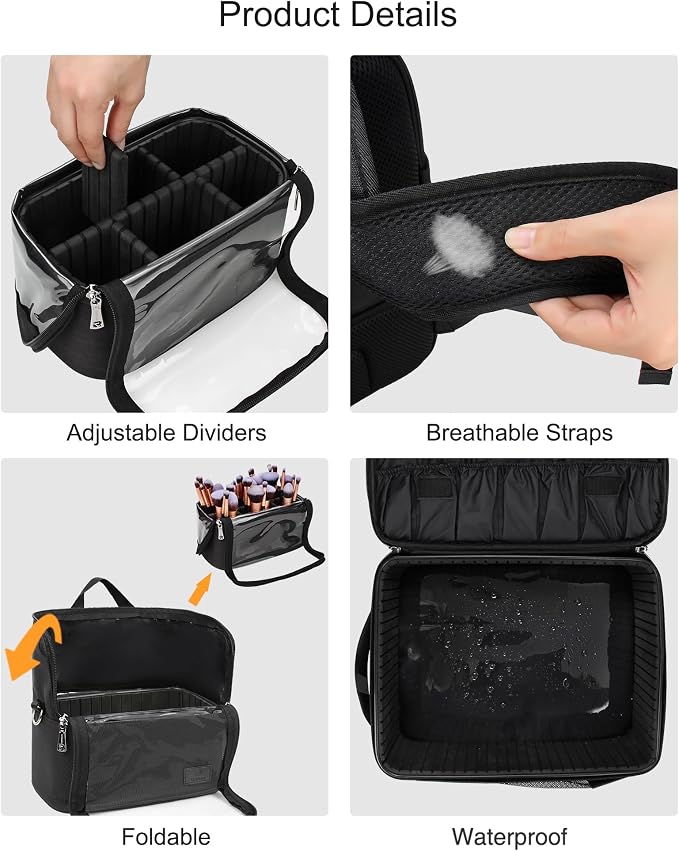 TANTO Makeup Backpack Makeup Artist Bag Professional Extra Large Cosmetic Bags - Image 6