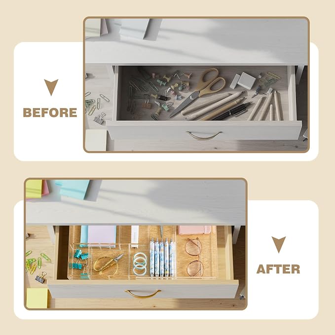 Acrylic Drawer Organizer Clear Desk Drawer Organizer Trays - Image 4