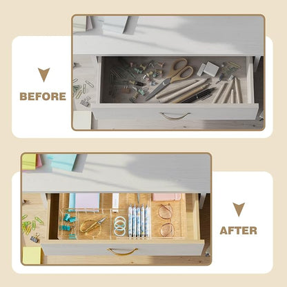 Acrylic Drawer Organizer Clear Desk Drawer Organizer Trays - Image 4