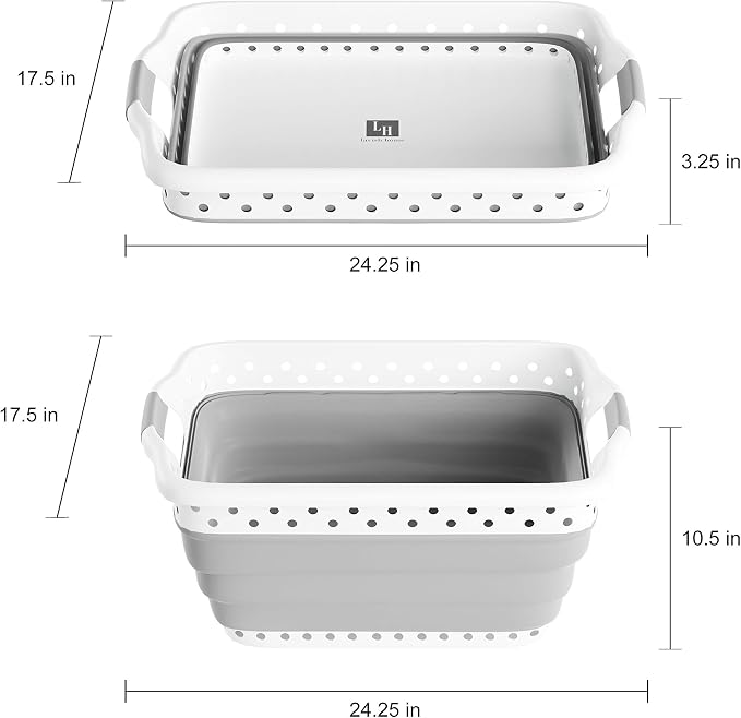Lavish Home Collapsible Plastic Laundry Basket - Image 2