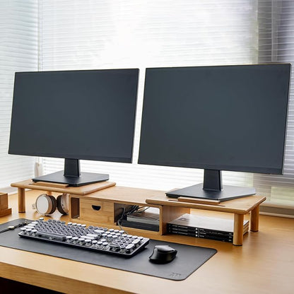 Dual Monitor Stand Riser with Drawer - Image 8