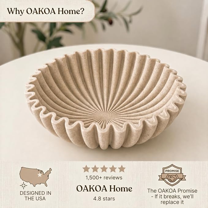 OAKOA Large Decorative Bowl for Home Decor - Image 2