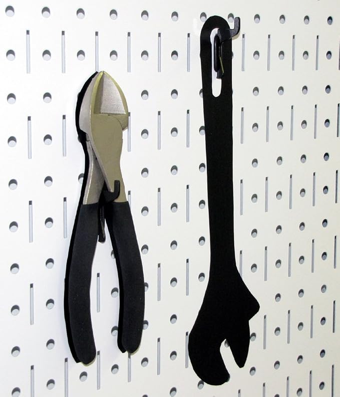 Wall Control Narrow Pegboard Rack 8in x 32in White Metal Pegboard Runner Tool - Image 6