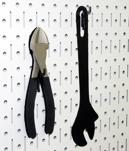 Wall Control Narrow Pegboard Rack 8in x 32in White Metal Pegboard Runner Tool - Image 6