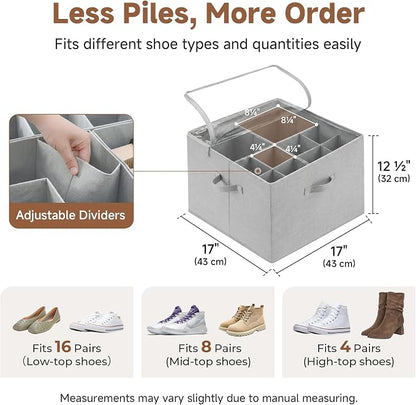 StorageWorks Shoe Organizer for Closet, Fits up to 16 Pairs, Shoe Cubby Storage - Image 6