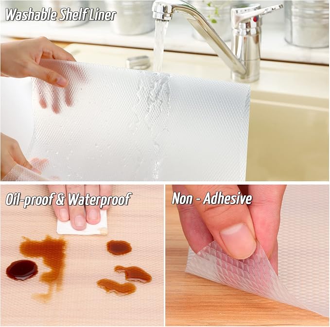 Anoak Shelf Liner, 12 Inches x 20 FT Non-Slip Cabinet Liner, Diamond Pattern - Image 5