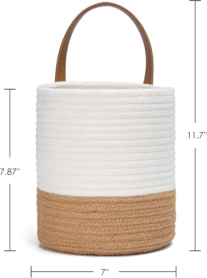 Goodpick 2 Pack Jute Rope Wall Hanging Storage Baskets - Image 5